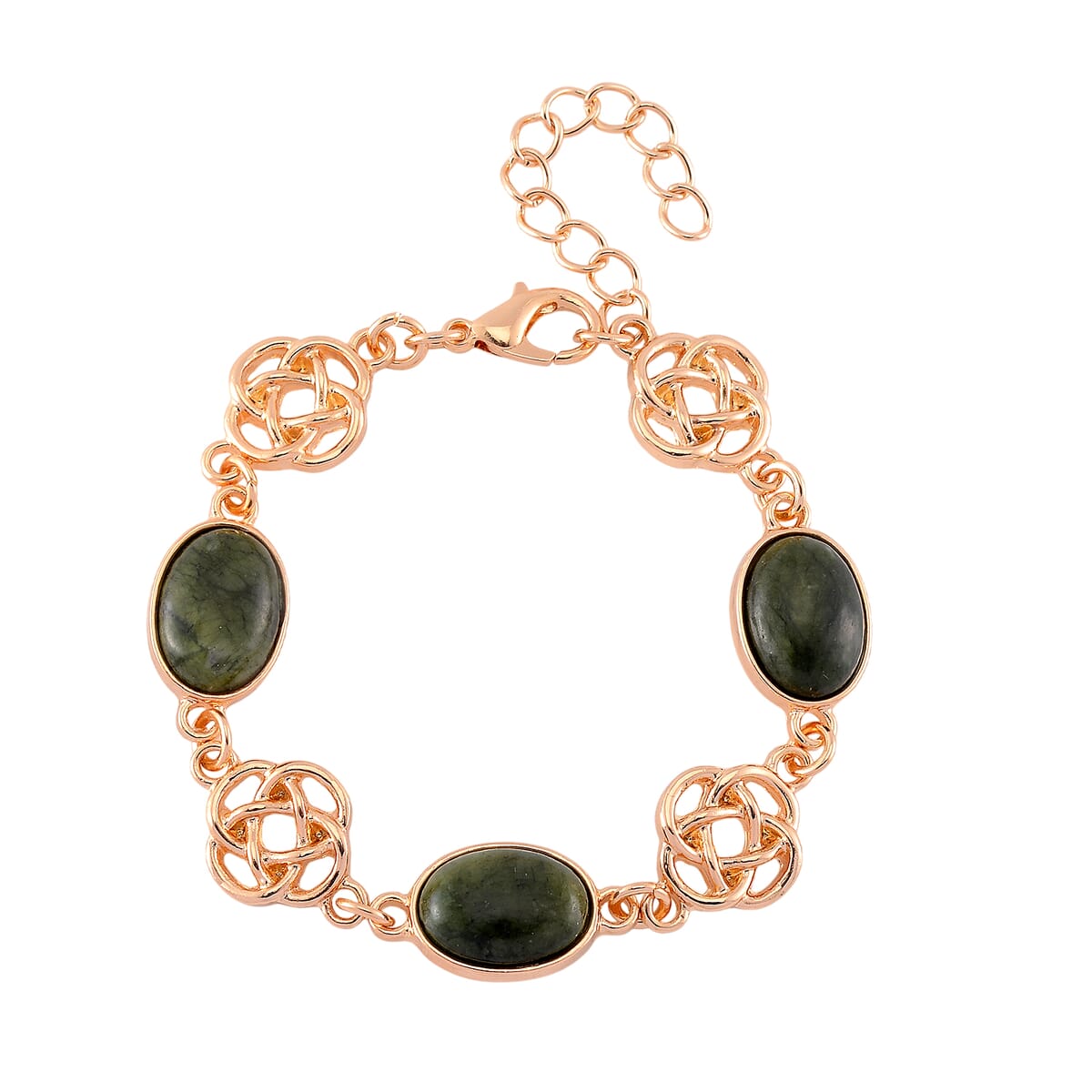 Connemara Marble 30.00 ctw Bracelet in Goldtone (7-9.0In)  image number 0