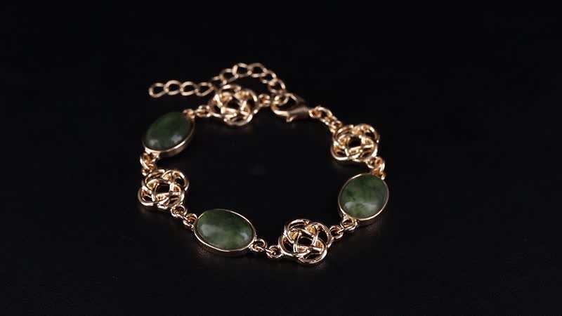 Connemara Marble 30.00 ctw Bracelet in Goldtone (7-9.0In)