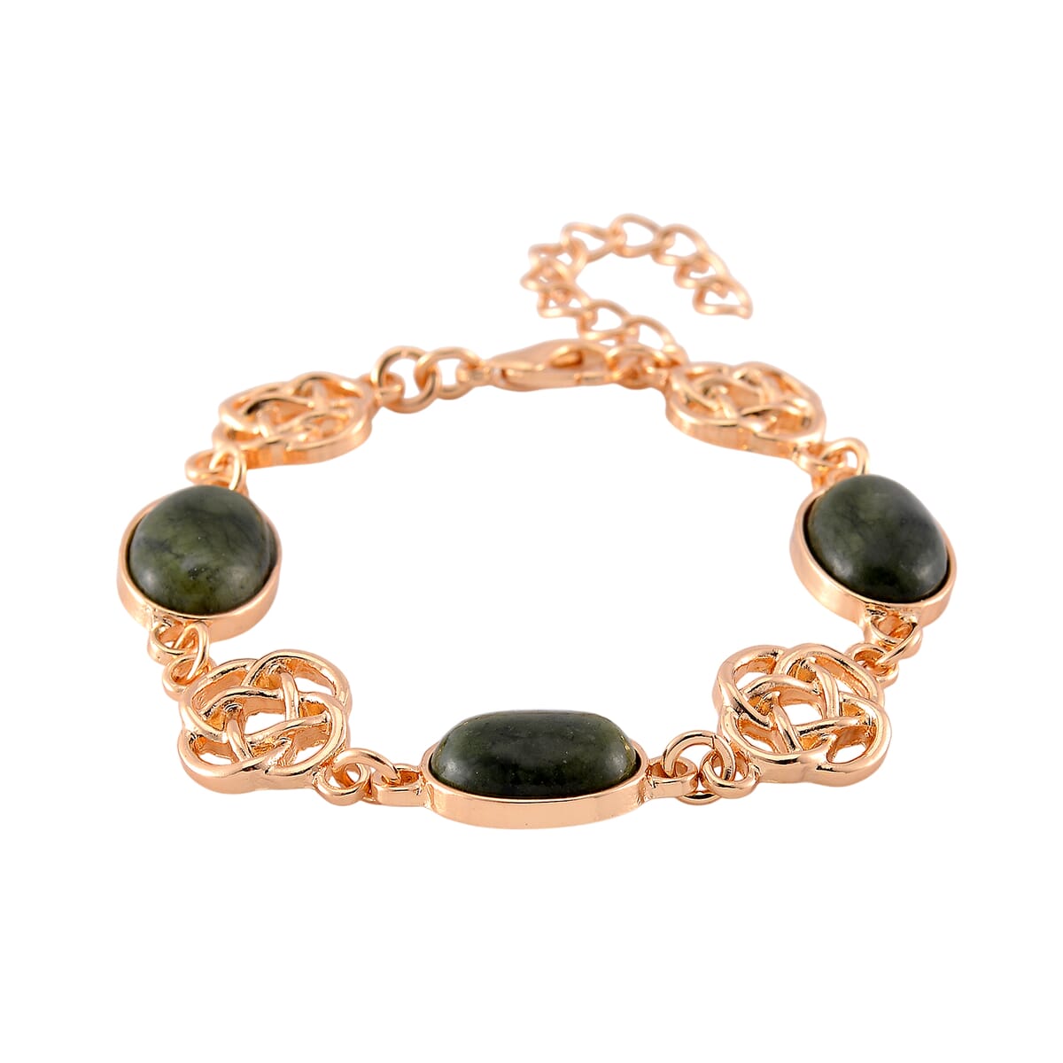 Connemara Marble 30.00 ctw Bracelet in Goldtone (7-9.0In)  image number 2