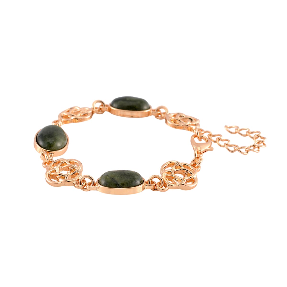 Connemara Marble 30.00 ctw Bracelet in Goldtone (7-9.0In)  image number 3