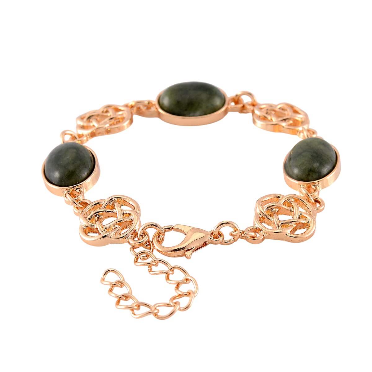 Connemara Marble 30.00 ctw Bracelet in Goldtone (7-9.0In)  image number 4