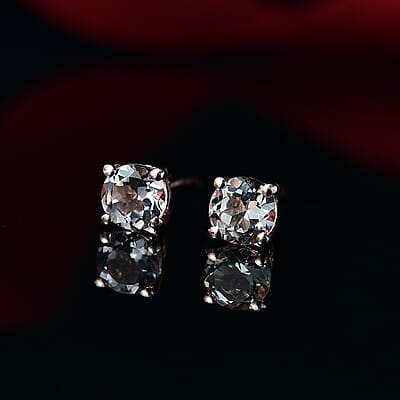 D'Joy Premium Marropino Morganite 0.50 ctw Solitaire Stud Earrings in 18K Vermeil Rose Gold Over Sterling Silver