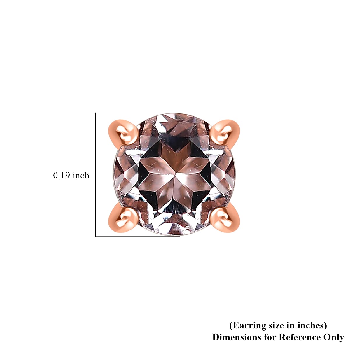D'Joy Premium Marropino Morganite 0.50 ctw Solitaire Stud Earrings in 18K Vermeil Rose Gold Over Sterling Silver