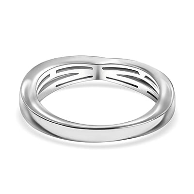 Lab Grown Diamond 0.25 ctw Band Ring in Rhodium Over Sterling Silver (Size 8)