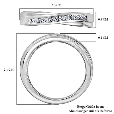 Lab Grown Diamond 0.25 ctw Band Ring in Rhodium Over Sterling Silver (Size 8)