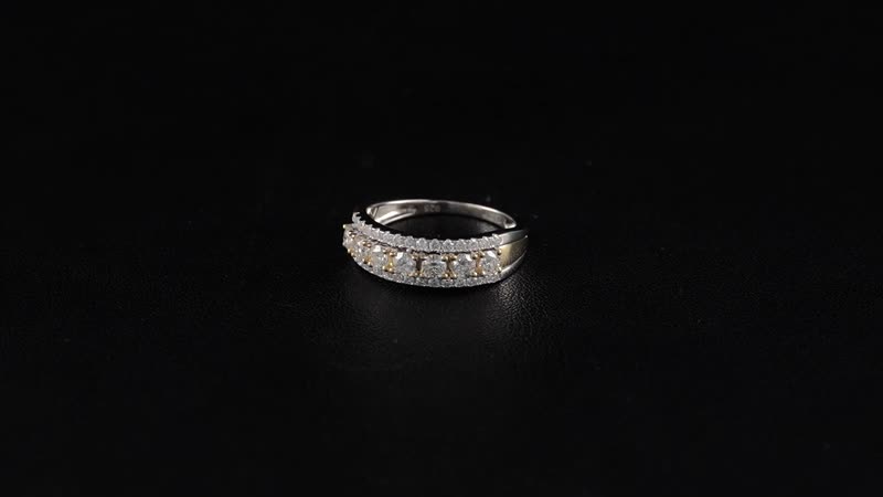 Moissanite Ring in Rhodium Over Sterling Silver and 10K Yellow Gold (Size 6.0) 0.85 ctw