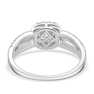 Moissanite 1.50 ctw Ring in Rhodium Over Sterling Silver and 10K Yellow Gold (Size 10.0)