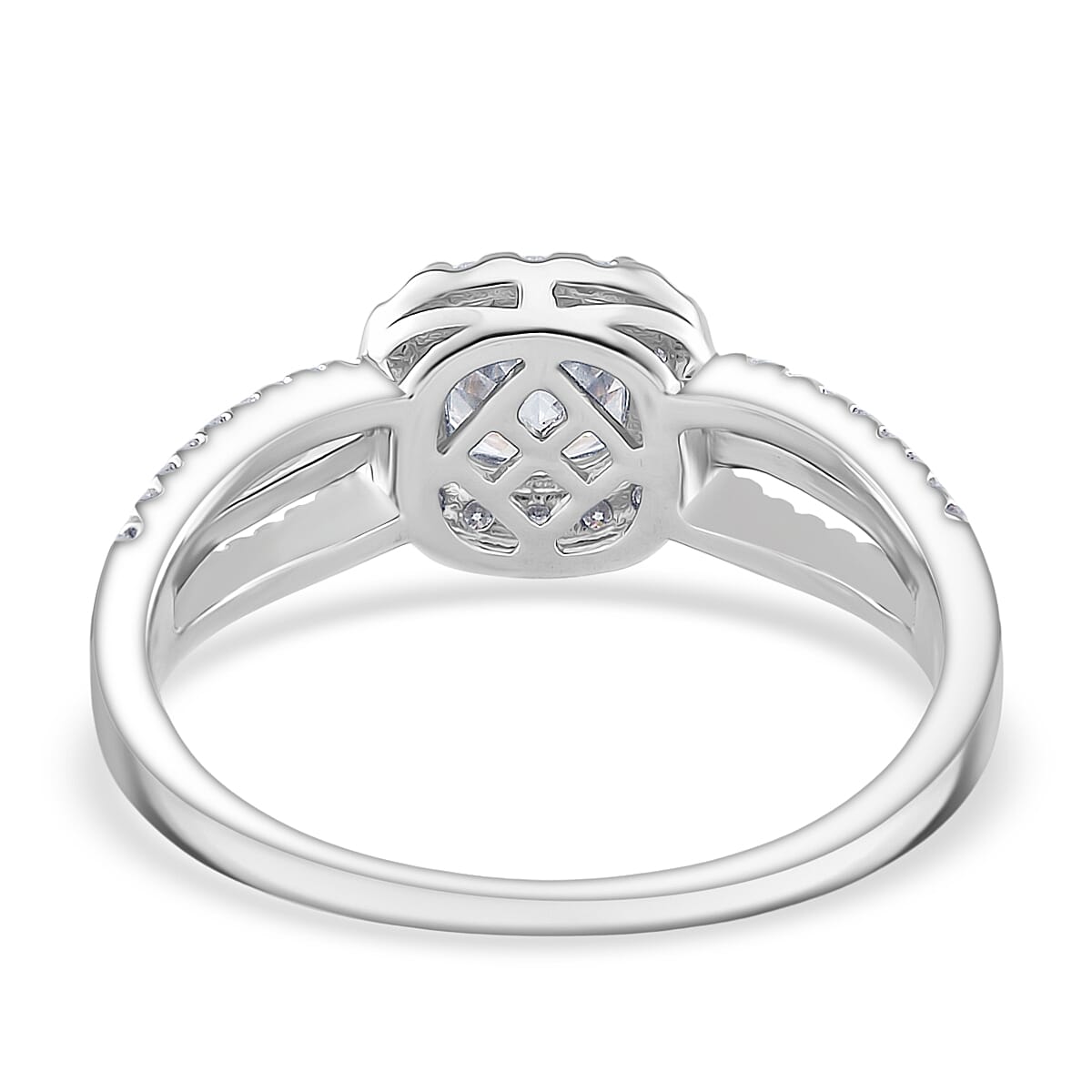 Moissanite 1.50 ctw Ring in Rhodium Over Sterling Silver and 10K Yellow Gold (Size 7.0)