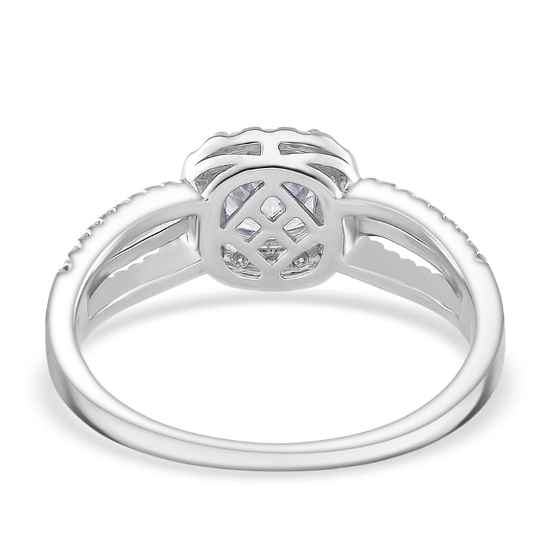Moissanite 1.50 ctw Ring in Rhodium Over Sterling Silver and 10K Yellow Gold (Size 7.0)