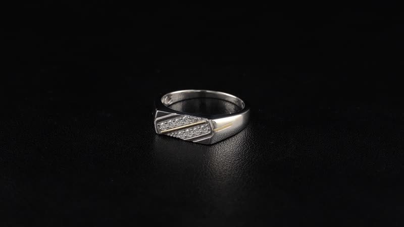 Moissanite 0.25 ctw Ring in Rhodium Over Sterling Silver and 10K Yellow Gold (Size 10.0)
