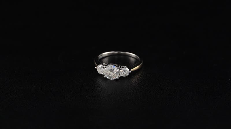 Moissanite 1.35 ctw Ring in Rhodium Over Sterling Silver and 10K Yellow Gold (Size 10.0)