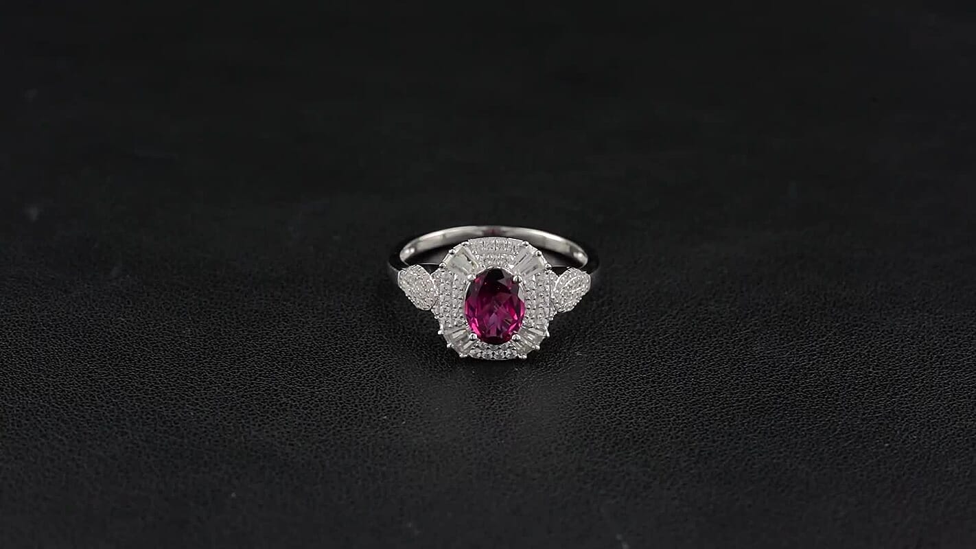 D'Joy Tanzanite, White Zircon Ring in Rhodium Over Sterling Silver (Size 7.0) 2.25 ctw