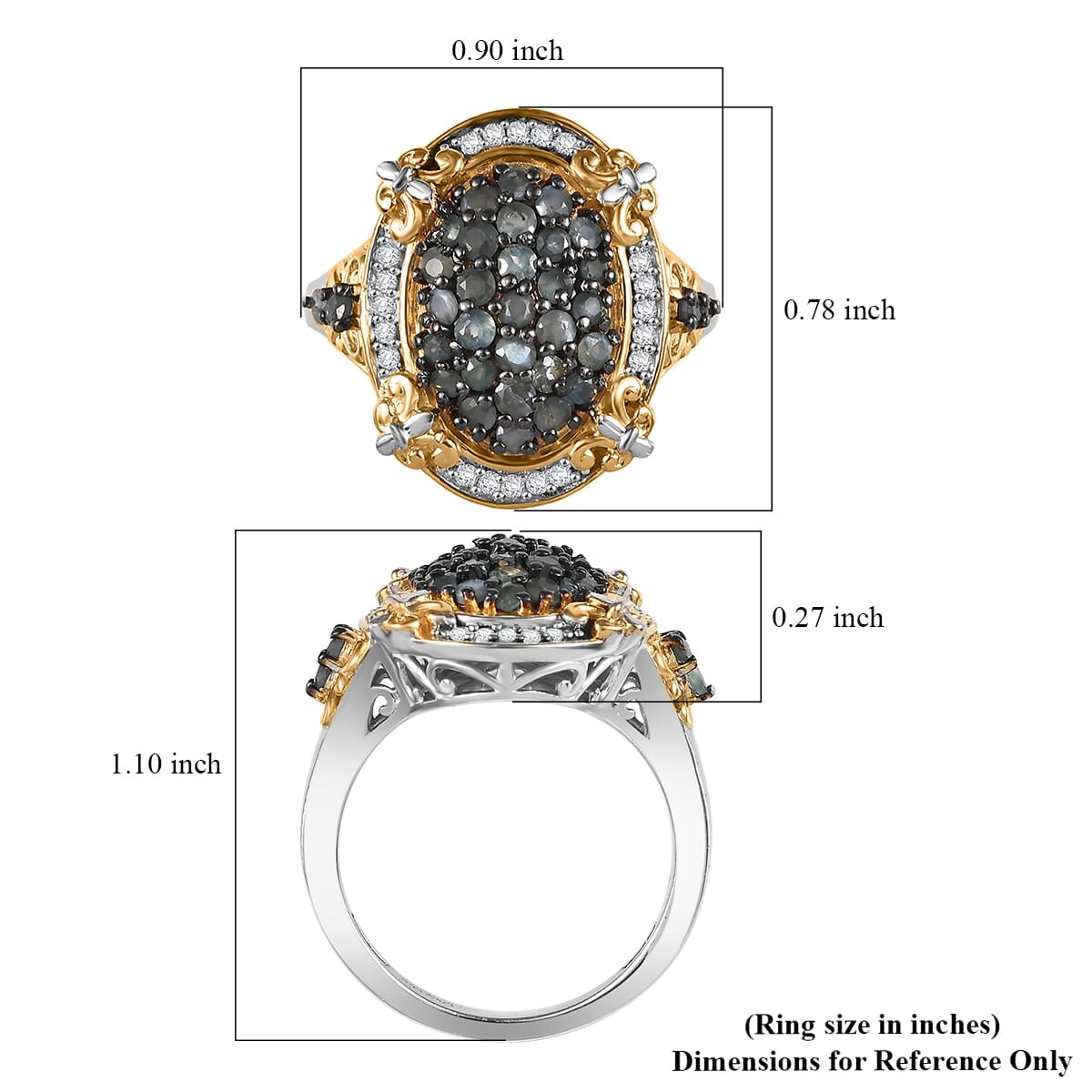 D'Joy Narsipatnam Alexandrite and White Zircon 1.50 ctw Vintage ERA Ring in 18K Vermeil YG and Rhodium Over Sterling Silver (Size 5.0) image number 5