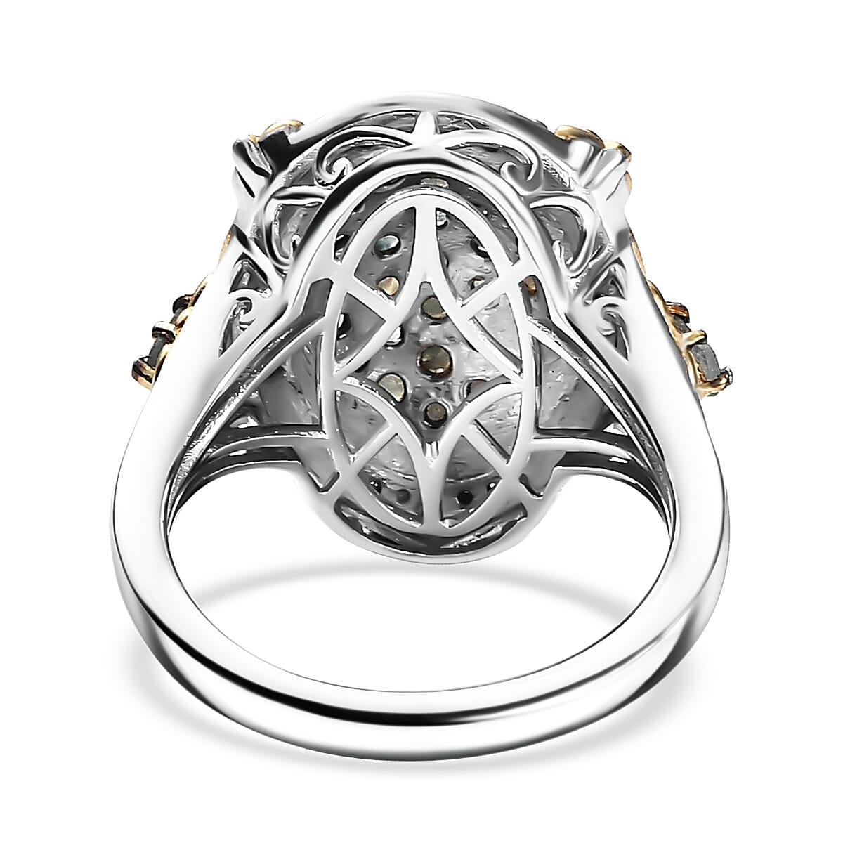D'Joy Narsipatnam Alexandrite and White Zircon 1.50 ctw Vintage ERA Ring in 18K Vermeil YG and Rhodium Over Sterling Silver (Size 7.0)