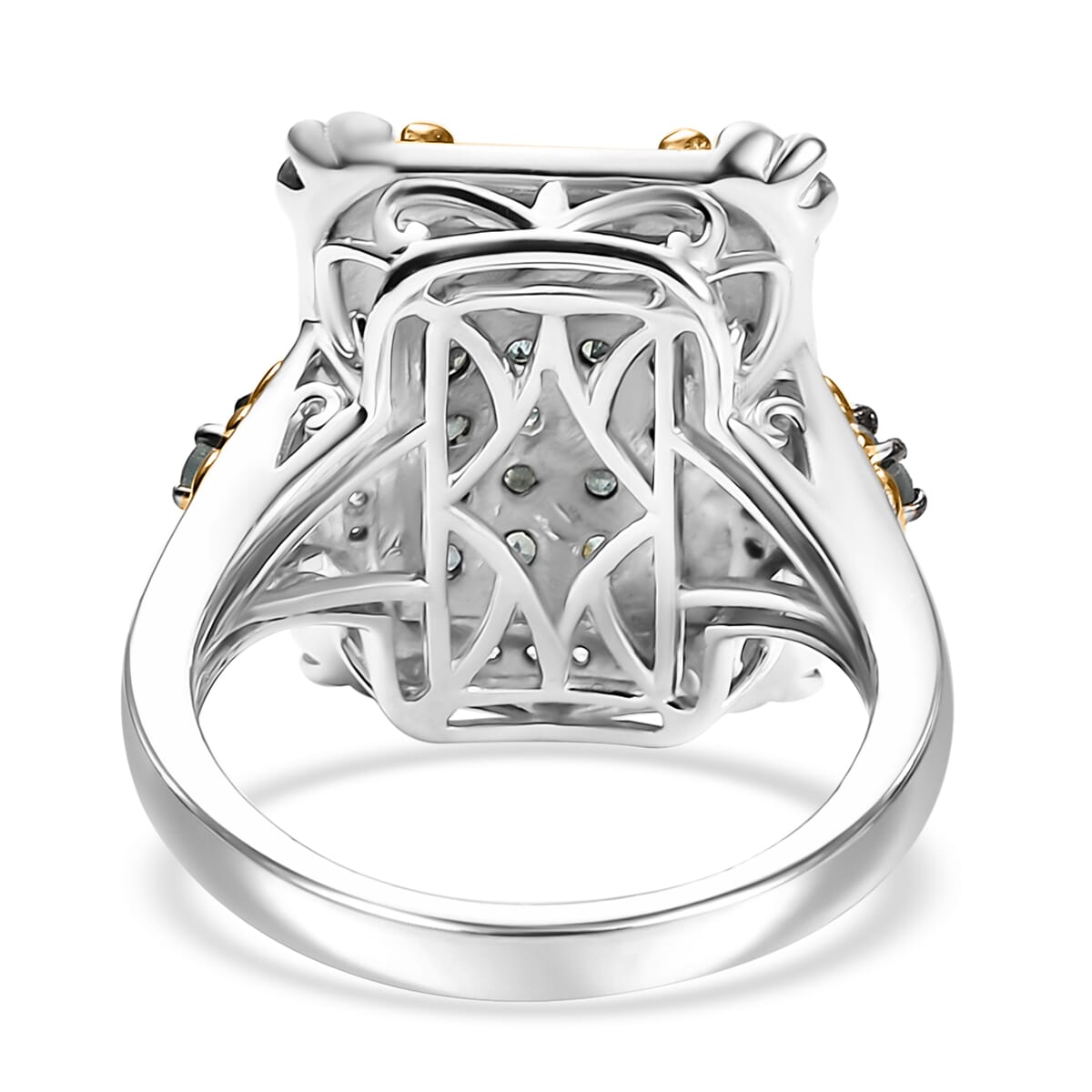 D'Joy Narsipatnam Alexandrite and White Zircon 1.40 ctw Vintage ERA Ring in 18K Vermeil YG and Rhodium Over Sterling Silver (Size 5.0) image number 4