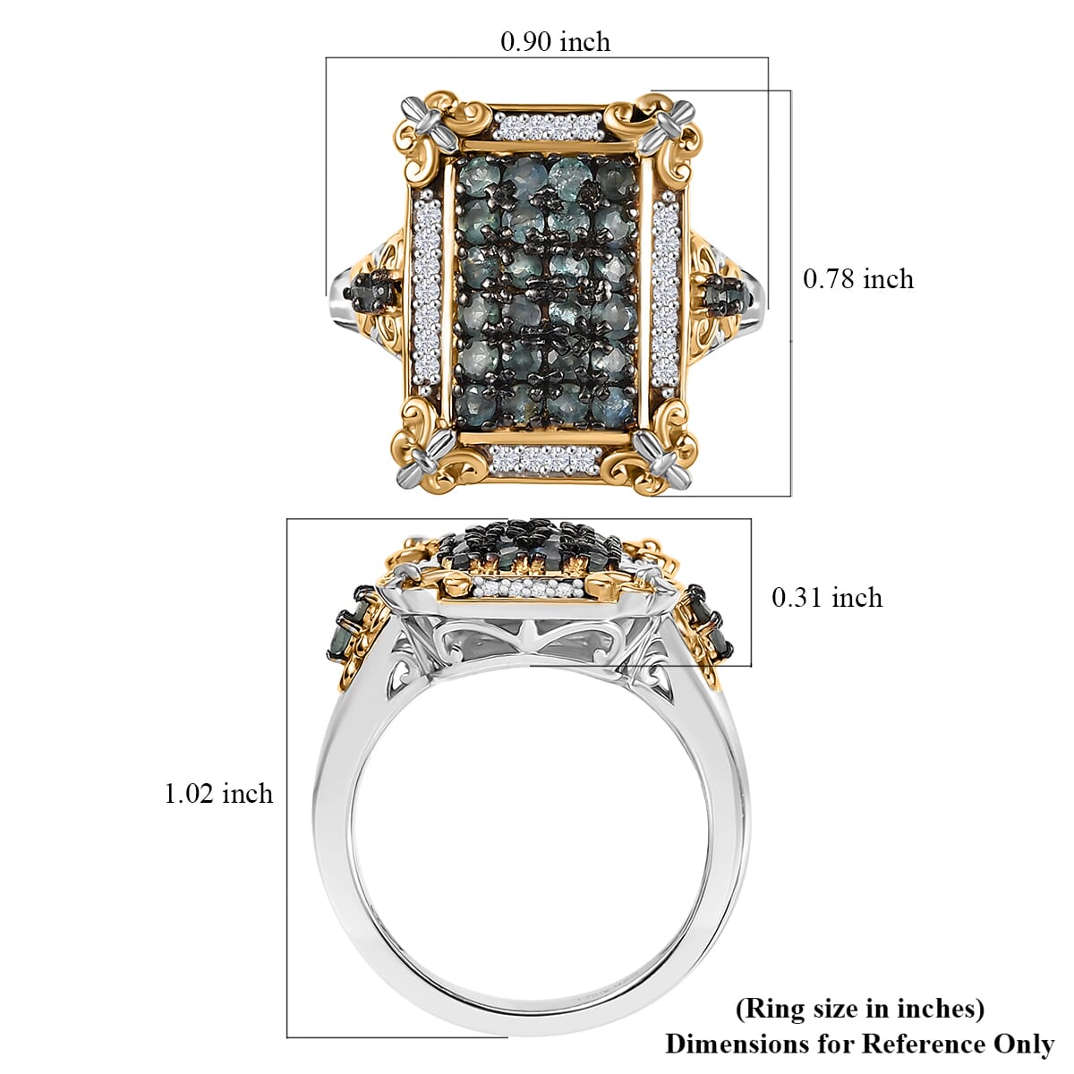D'Joy Narsipatnam Alexandrite and White Zircon 1.40 ctw Vintage ERA Ring in 18K Vermeil YG and Rhodium Over Sterling Silver (Size 5.0) image number 5