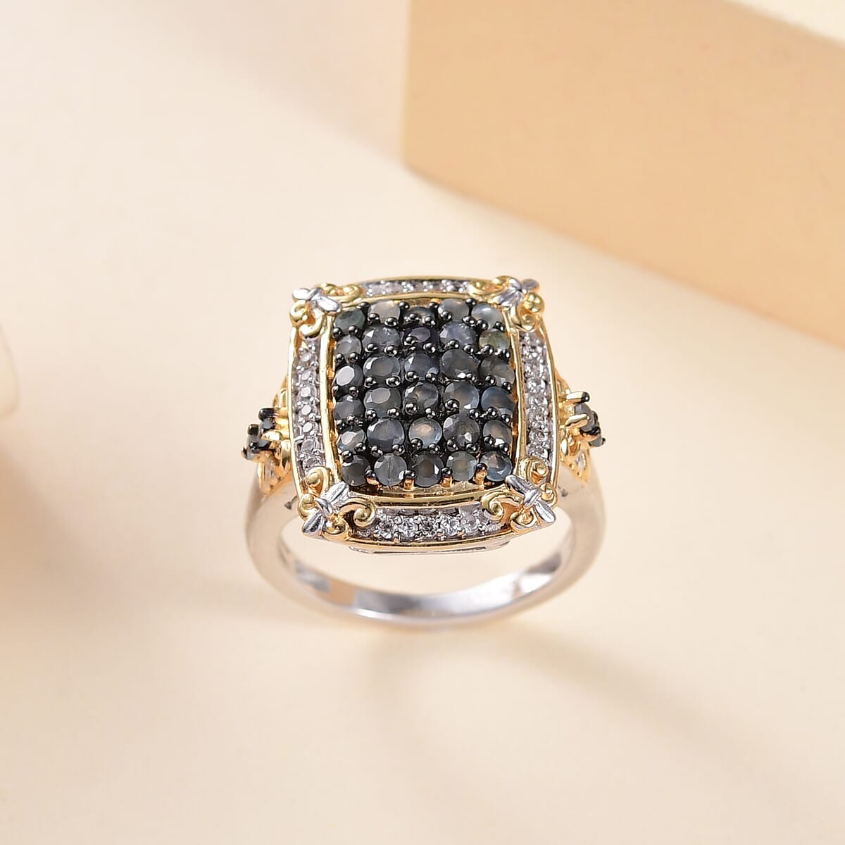 D'Joy Narsipatnam Alexandrite and White Zircon 1.60 ctw Vintage ERA Ring in 18K Vermeil YG and Rhodium Over Sterling Silver (Size 5.0) image number 1