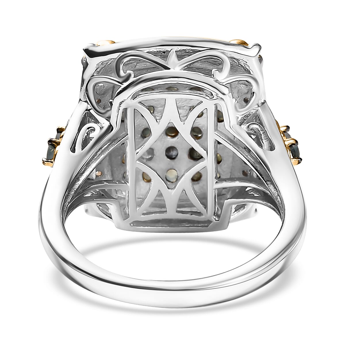 D'Joy Narsipatnam Alexandrite and White Zircon 1.60 ctw Vintage ERA Ring in 18K Vermeil YG and Rhodium Over Sterling Silver (Size 5.0) image number 4