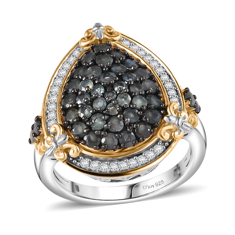 D'Joy Narsipatnam Alexandrite and White Zircon 1.85 ctw Vintage ERA Ring in 18K Vermeil YG and Rhodium Over Sterling Silver (Size 6.0)
