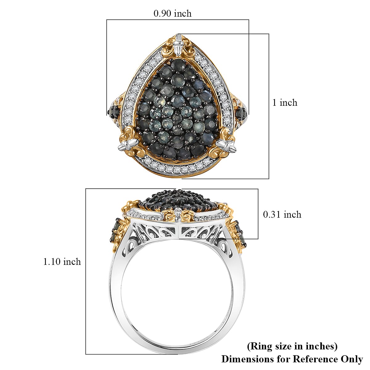 D'Joy Narsipatnam Alexandrite and White Zircon 1.85 ctw Vintage ERA Ring in 18K Vermeil YG and Rhodium Over Sterling Silver (Size 6.0)