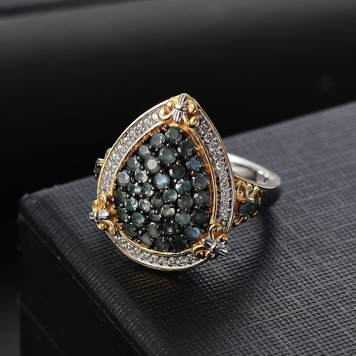 D'Joy Narsipatnam Alexandrite and White Zircon 1.85 ctw Vintage ERA Ring in 18K Vermeil YG and Rhodium Over Sterling Silver (Size 9.0) image number 1