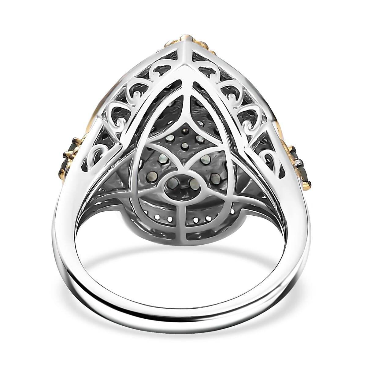 D'Joy Narsipatnam Alexandrite and White Zircon 1.85 ctw Vintage ERA Ring in 18K Vermeil YG and Rhodium Over Sterling Silver (Size 9.0) image number 4