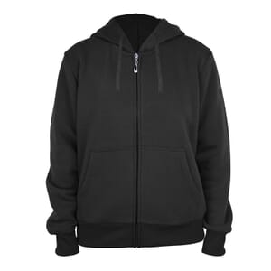 Hanton Black Fleece Zip Front Hoodie with Pockets - M
