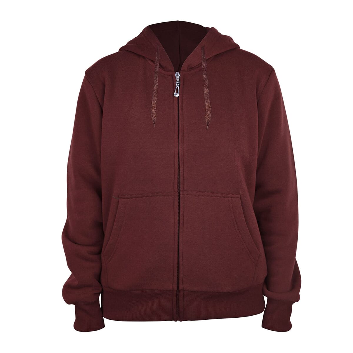 Hanton Mocha Fleece Zip Front Hoodie with Pockets - S image number 0