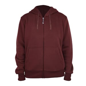 Hanton Mocha Fleece Zip Front Hoodie with Pockets - S