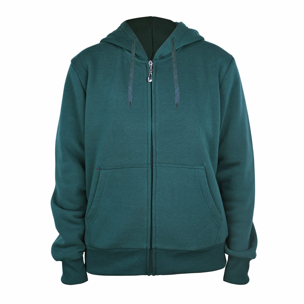Hanton Teal Fleece Zip Front Hoodie with Pockets - M image number 0