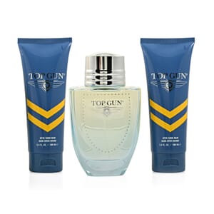 Top Gun Chevron Men's Care Set (After Shave, Hair & Body Wash, and EDT) (3.4oz Each)