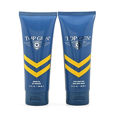 Top Gun Chevron Men's Care Set (After Shave, Hair & Body Wash, and EDT) (3.4oz Each)