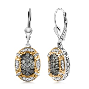 D'Joy Narsipatnam Alexandrite and White Zircon 1.40 ctw Vintage ERA Lever Back Earrings in 18K Vermeil YG and Rhodium Over Sterling Silver