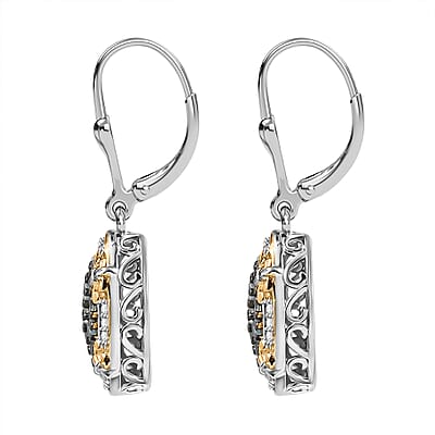 D'Joy Narsipatnam Alexandrite and White Zircon 1.40 ctw Vintage ERA Lever Back Earrings in 18K Vermeil YG and Rhodium Over Sterling Silver