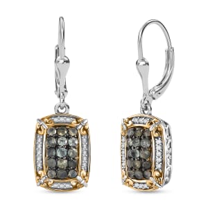 D'Joy Narsipatnam Alexandrite and White Zircon 1.70 ctw Vintage ERA Lever Back Earrings in 18K Vermeil YG and Rhodium Over Sterling Silver