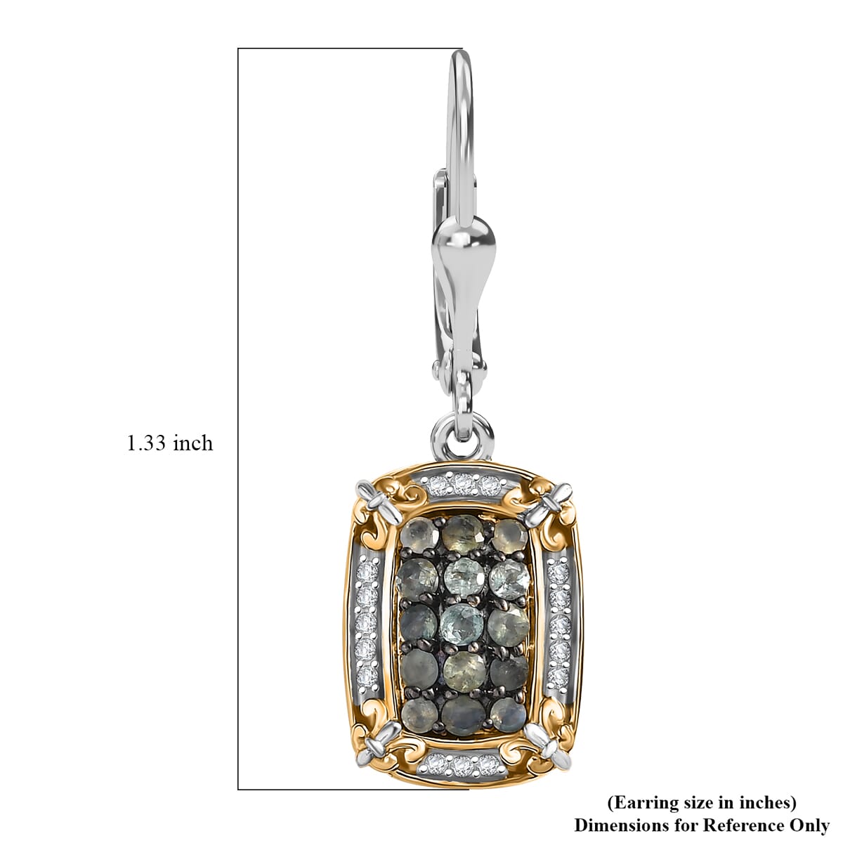 D'Joy Narsipatnam Alexandrite and White Zircon 1.70 ctw Vintage ERA Lever Back Earrings in 18K Vermeil YG and Rhodium Over Sterling Silver image number 6