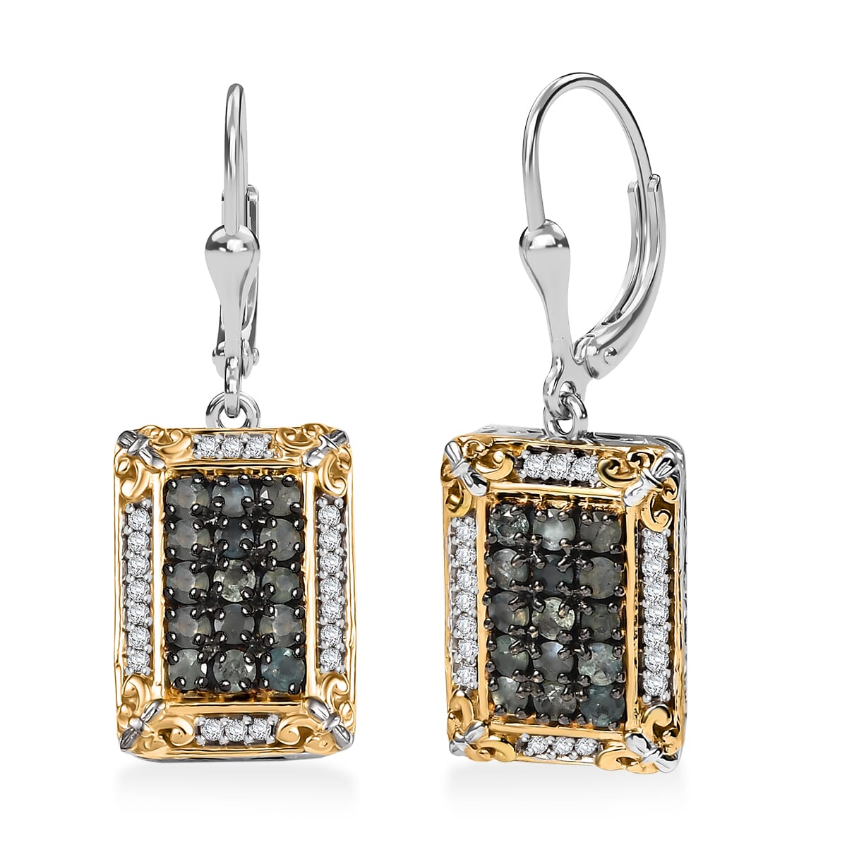 D'Joy Narsipatnam Alexandrite and White Zircon 1.75 ctw Vintage ERA Lever Back Earrings in 18K Vermeil YG and Rhodium Over Sterling Silver  image number 0