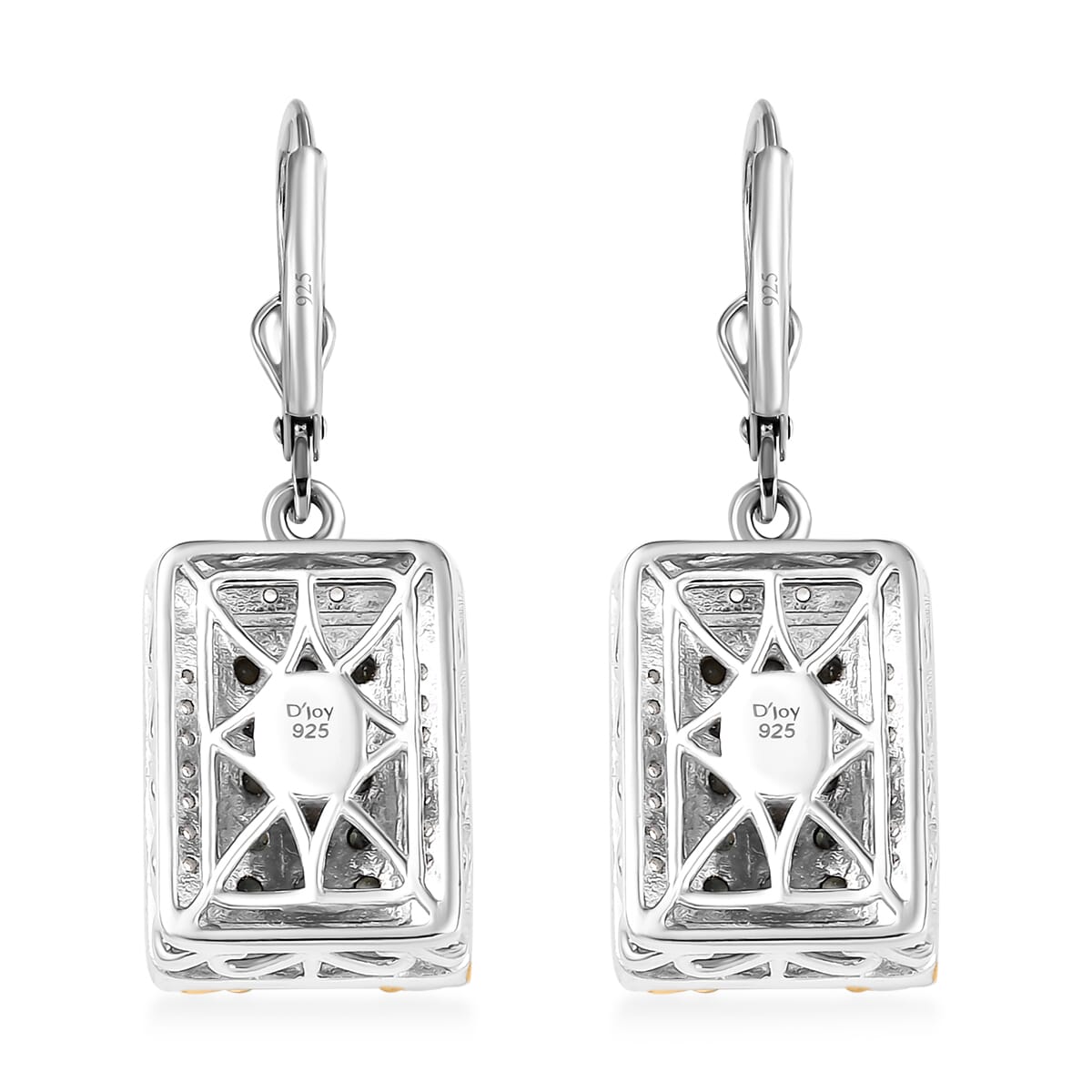 D'Joy Narsipatnam Alexandrite and White Zircon 1.75 ctw Vintage ERA Lever Back Earrings in 18K Vermeil YG and Rhodium Over Sterling Silver  image number 4
