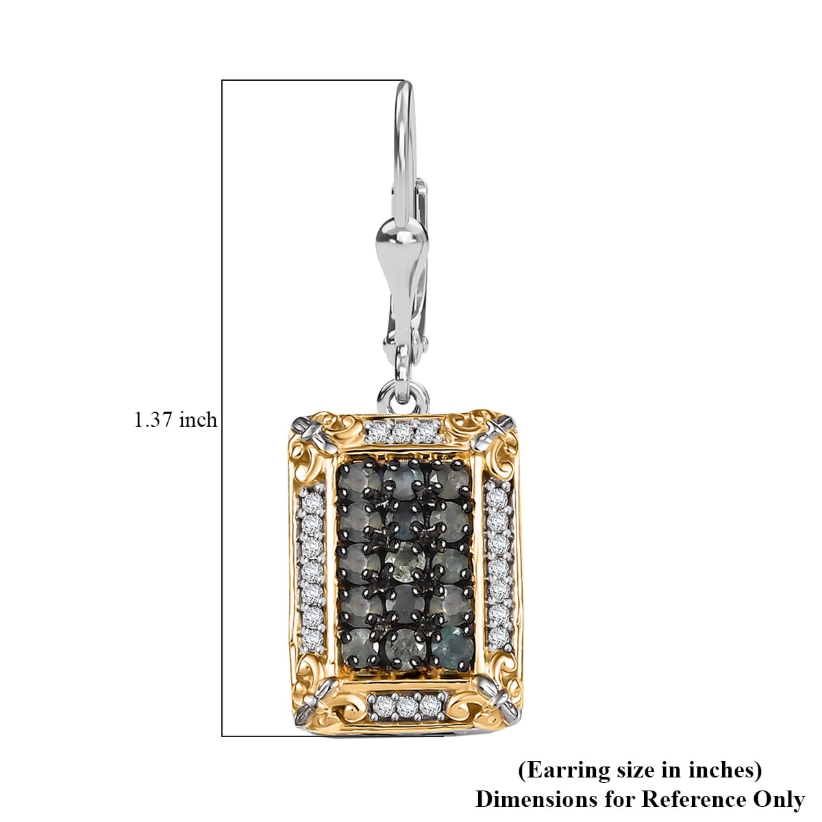 D'Joy Narsipatnam Alexandrite and White Zircon 1.75 ctw Vintage ERA Lever Back Earrings in 18K Vermeil YG and Rhodium Over Sterling Silver  image number 5