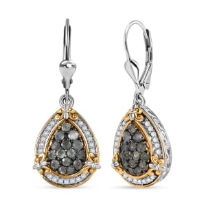 D'Joy Narsipatnam Alexandrite and White Zircon 1.50 ctw Vintage ERA Lever Back Earrings in 18K Vermeil YG and Rhodium Over Sterling Silver