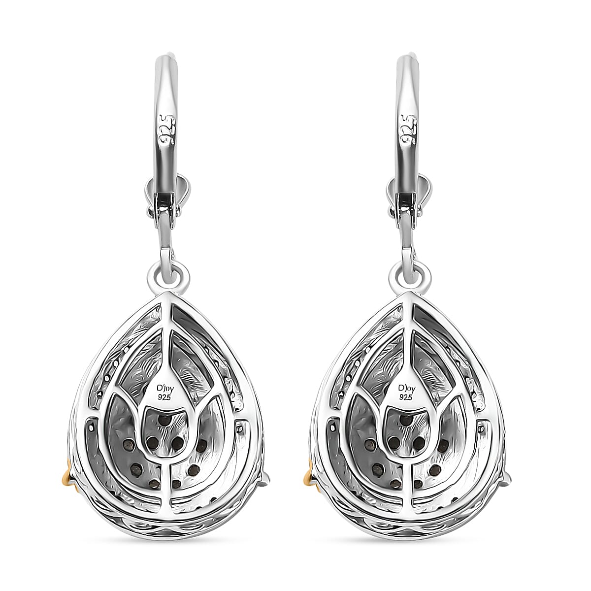 D'Joy Narsipatnam Alexandrite and White Zircon 1.50 ctw Vintage ERA Lever Back Earrings in 18K Vermeil YG and Rhodium Over Sterling Silver image number 4