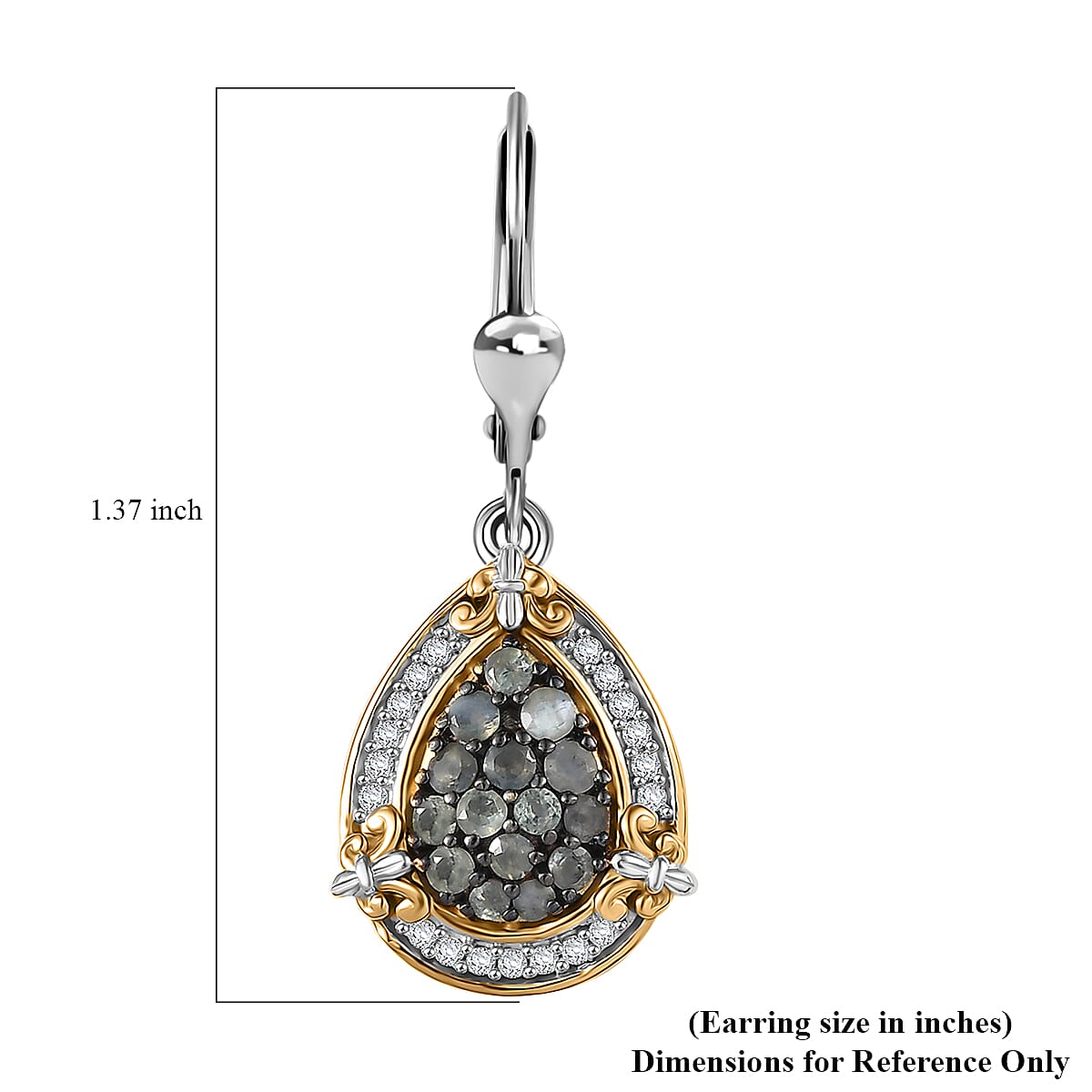 D'Joy Narsipatnam Alexandrite and White Zircon 1.50 ctw Vintage ERA Lever Back Earrings in 18K Vermeil YG and Rhodium Over Sterling Silver image number 5