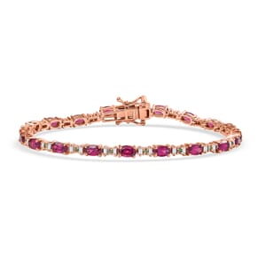 Premium Radiant Ember Garnet and Multi Gemstone 6.05 ctw Twilight Spark Bracelet in 18K Vermeil RG Over Sterling Silver (6.50 In)