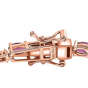 D'Joy Premium Radiant Ember Garnet and Multi Gemstone 6.05 ctw Twilight Spark Bracelet in 18K Vermeil RG Over Sterling Silver (6.50 In)