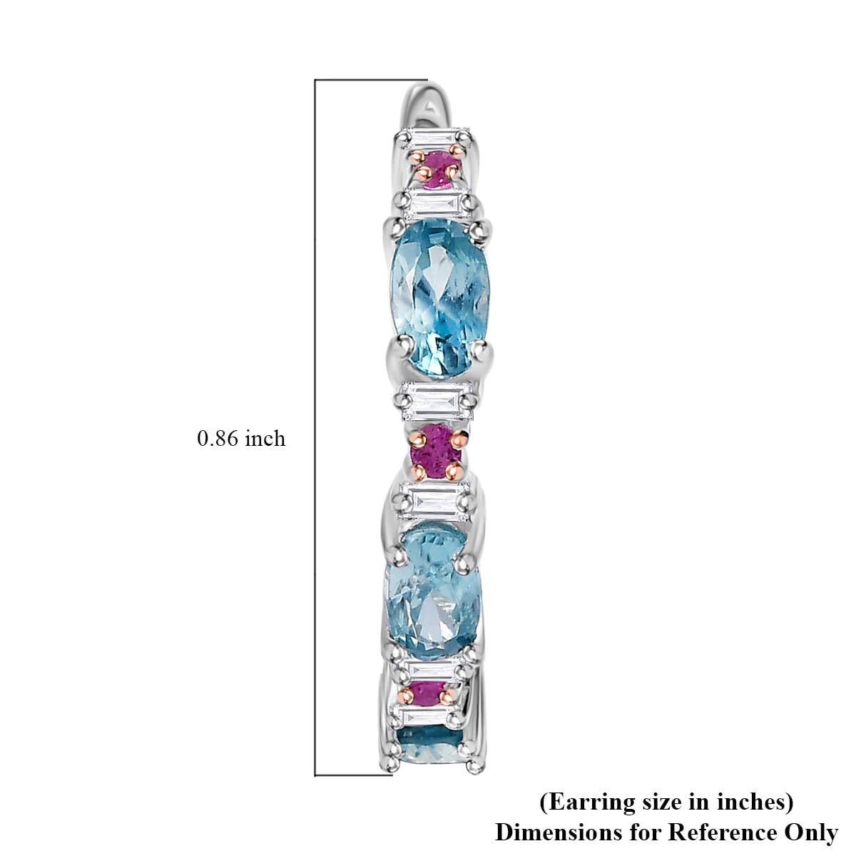 D'Joy Premium Cambodian Blue Zircon and Multi Gemstone 2.75 ctw Twilight Spark Earrings in Rhodium Over Sterling Silver image number 4