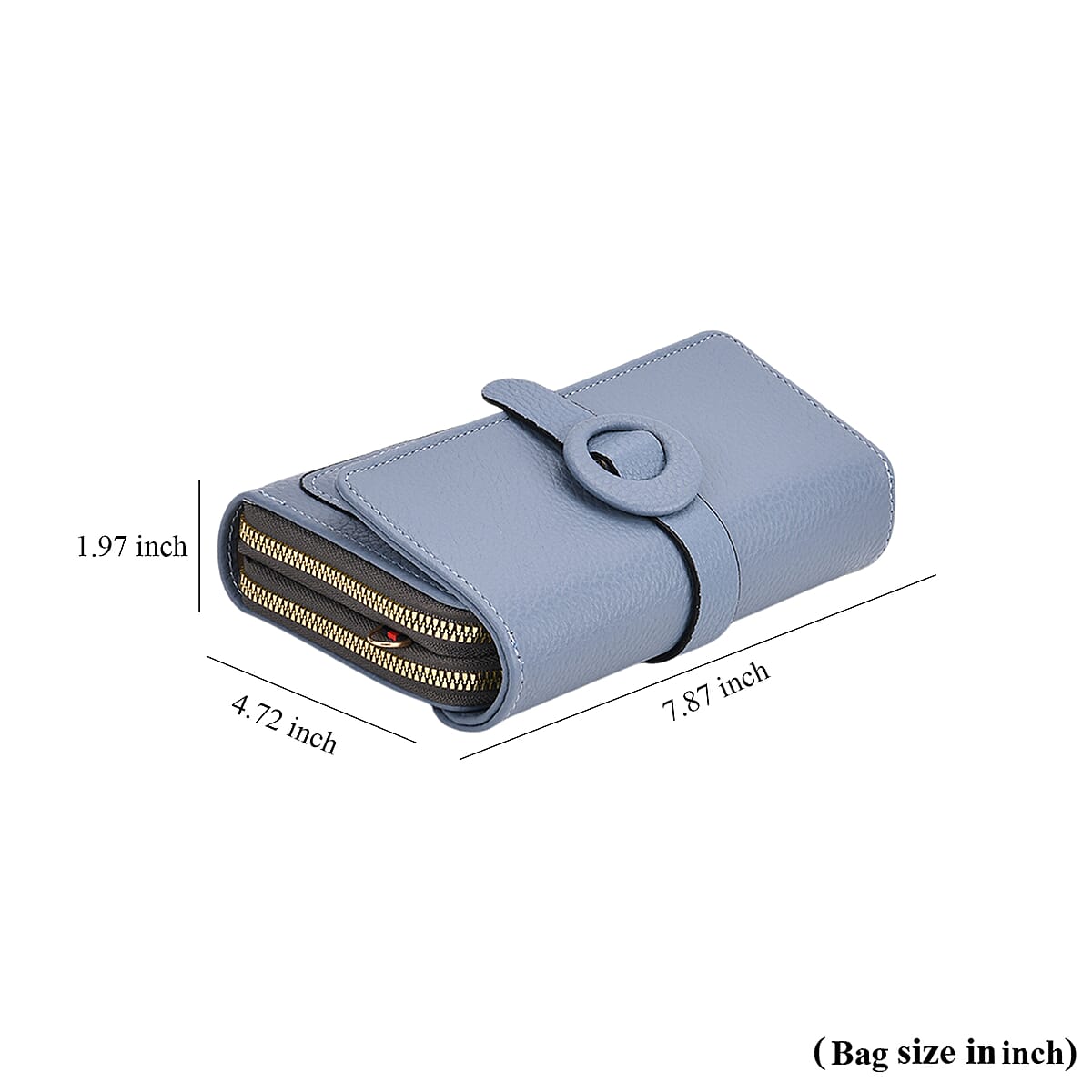 Blue Solid Faux Leather Crossbody Wallet with Shoulder Strap image number 7