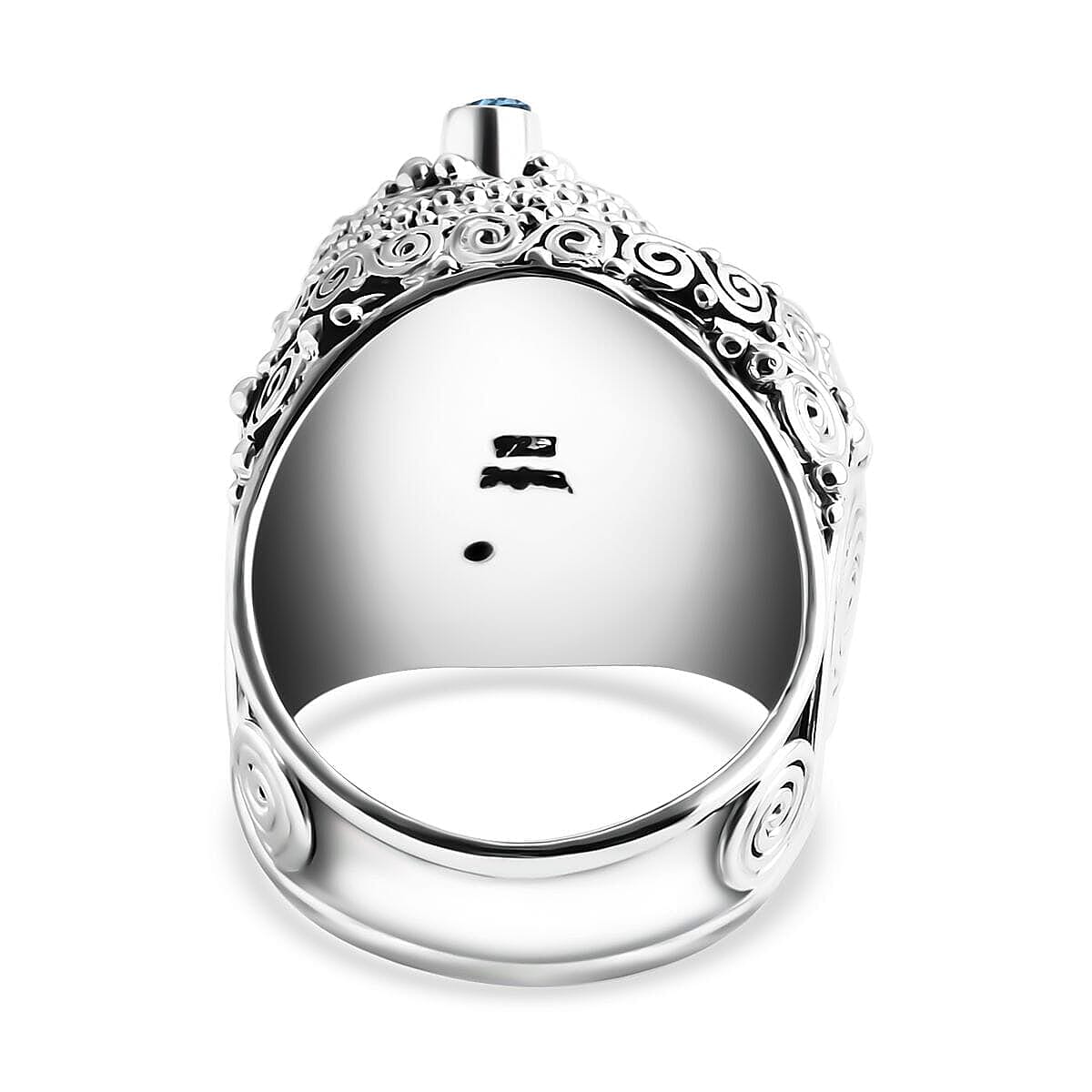 Sajen Silver Rainbow Obsidian Carved, Multi Gemstone Ring in Sterling Silver (Size 11.0) 8.00 ctw image number 4