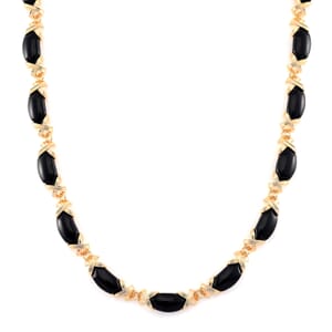 Black Obsidian 250.00 ctw Molto Kiss Necklace in Goldtone 18-20 Inches