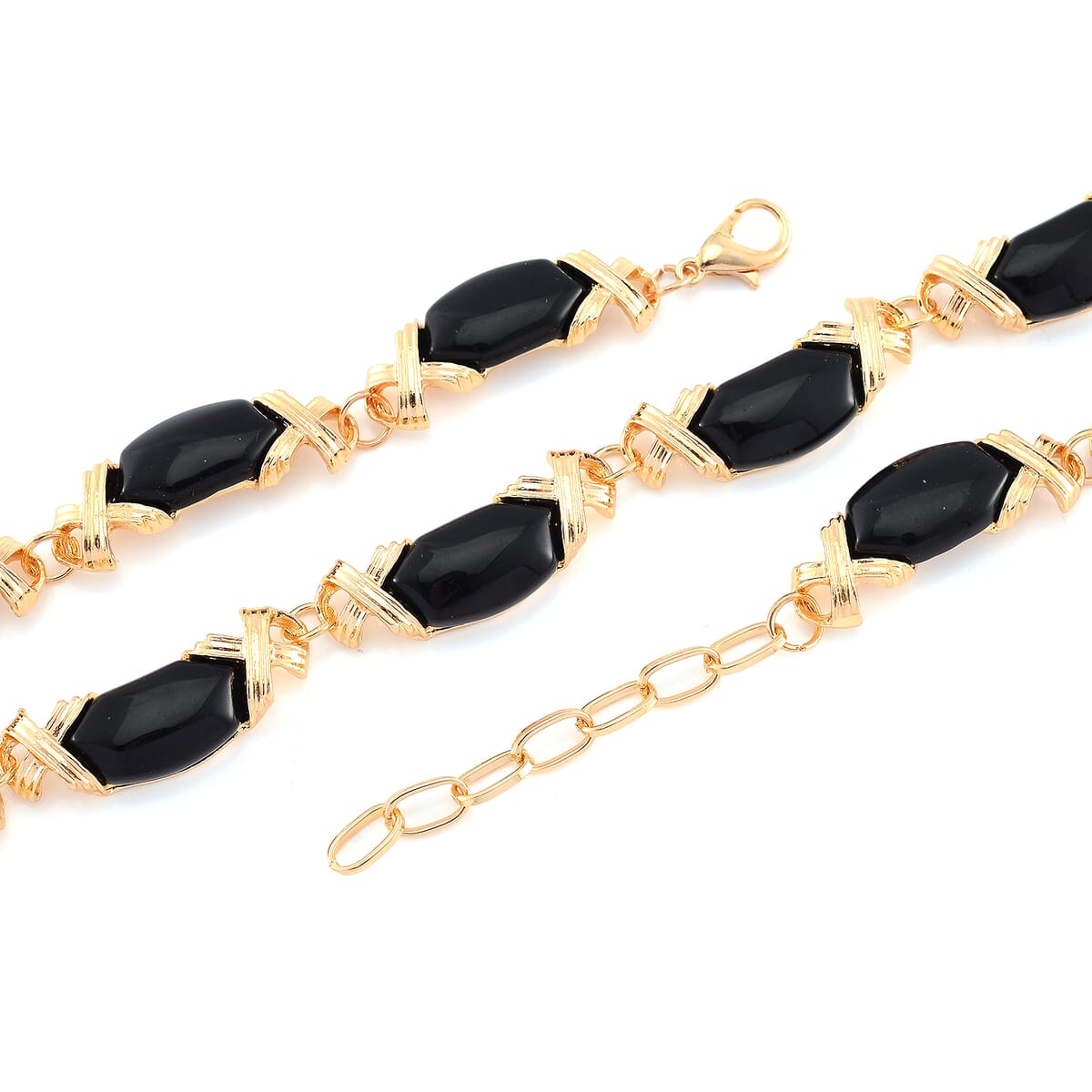 Black Obsidian Molto Kiss Necklace (18-20 Inches) in Goldtone 250.00 ctw image number 3
