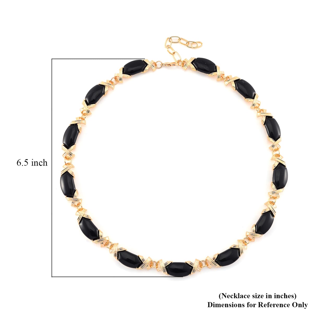 Black Obsidian Molto Kiss Necklace (18-20 Inches) in Goldtone 250.00 ctw image number 5